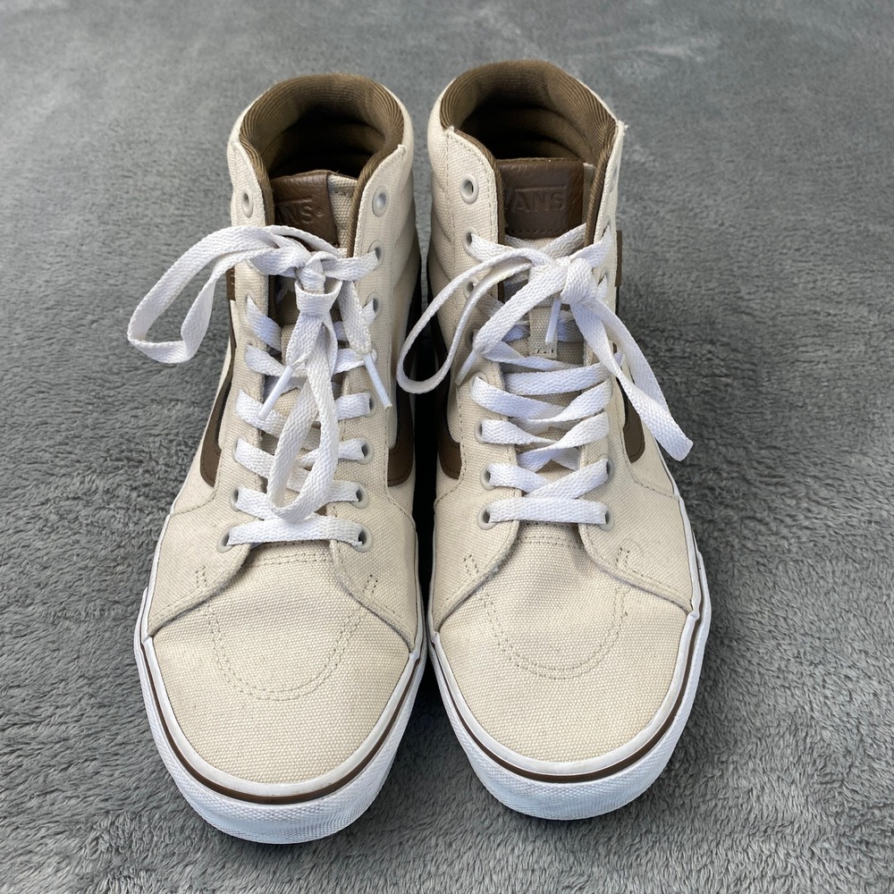 Vans Sneakers Filmore Hi Men's 7.5 High Top Brown White‎ Skate Shoes EUC